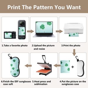 Étui pour lunettes de soleil à sublimation Étui pour lunettes de soleil en néoprène vierge avec boucle de montagne détachable Impression par transfert de chaleur - Product Image 4