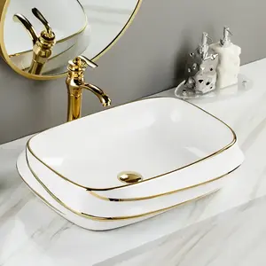 SIMILAR Luxury Royal Counter Top Wash Hand Golden Basin