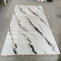 Panel de Pared de PVC Alternativo al Mármol Económico de 1220*2440 mm, Lámina de Plástico Impresa con UV para Paredes Interiores, Servicio de Corte a Medida Disponible