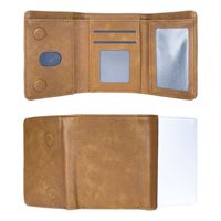 Dompet Kartu Kredit Pria Model Lipat Tiga Bahan Kulit PU Kapasitas Besar dengan Penutup Magnetik