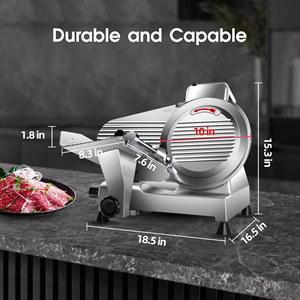 Rebanadora de Carne Comercial, Rebanadora de Queso y Carne Congelada de 240W, Cuchilla de Acero Cromado Premium, Semi-Automática, Bajo Nivel de Ruido - Product Image 6