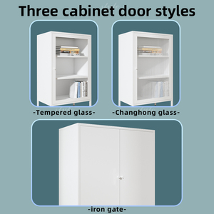 Minimalist Steel Storage Cabinet with Adjustable Shelves Multi Compartment for Home Bar Freestanding Pantry Cabinet - Product Image 5
