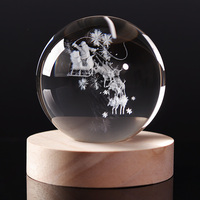 Lámpara de Noche de Bola de Cristal 3D con Arte, Base de Luz LED Grabada con Láser Personalizada, Bola de Cristal 3D de Navidad - ¡Gran Oferta!