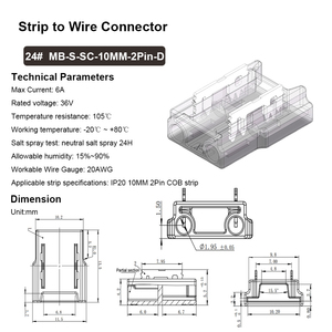 Conector de Tira LED de 10 mm y 2 Pines, Mini Cinta COB de Cristal a <span class=keywords><strong>Cable</strong></span> para Iluminación de Gabinetes de Cocina y Decoración del Hogar - Product Image 2