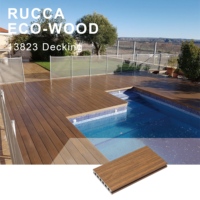 Planches de terrasse en WPC résistantes aux UV et aux intempéries 138*23mm pour usage extérieur, terrasse/composite de bois pour extérieur, Chine ASA DECKING
