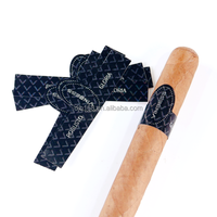 Etiquetas adhesivas para cigarros cubanos en relieve, diseño de logotipo privado personalizado, impresión de papel de lámina dorada, bandas para cigarros artísticos