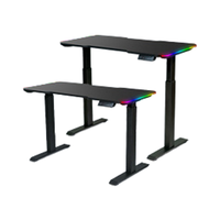BETUXE MYT01 Bureau de jeu et de travail à domicile, table double pour e-sport, structure métallique, surface en fibre de carbone pour chambre et étude étudiante