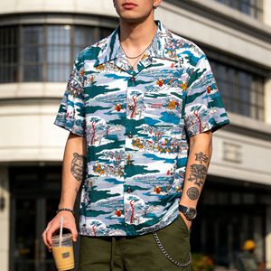 Camisa Hawaiana para <span class=keywords><strong>Hombre</strong></span>, Cuello Cubano, Estilo Náutico, Floral, Transpirable, de Algodón, Casual, de Verano, Manga Corta, Camisa Aloha - Product Image 2