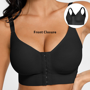 Hexin Custom Logo Dames Push-Up Bh Groothandel Naadloze Ademende Volledige Dekking Compressie Chirurgische Frontsluiting Bh 'S - Product Image 1