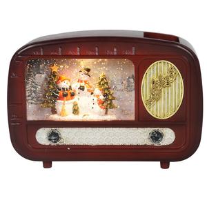 Lanterne de Noël avec globe à neige, scène de bonhomme de neige lumineuse à LED MELODY - Product Image 1