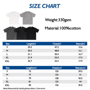 เสื้อยืดผู้ชายแบบใหม่ปี2025เสื้อยืดผ้าคอตตอนซักแบบมีรอยจีบผ้าคอตตอน100% 330GSM ออกแบบโลโก้ได้ตามต้องการ - Product Image 4