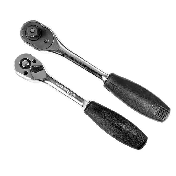 Cr-V Steel 72 Tooth Quick-Release Reversible 1/2" 3/8" Socket Rechat Wrenches Repair Tool