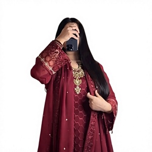Elegant White Silk Salwar Kameez With Blue Dupatta Embroidered Ankle-Length Women's <b>Wedding</b> Wear India Pakistan Regular Fit - Product Image 1