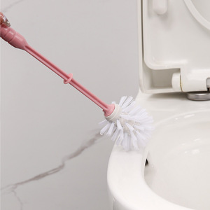 Toilet Cleaning <b>Brush</b> With Base <b>Round</b> Durable Plastic Nylon Soft Bristles Nordic Pink Green Gray Easy To Clean - Product Image 2
