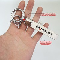 Porte-clés en cuir blanc avec logo automobile personnalisé, impression à chaud, anneau métallique, concessionnaire de véhicules, boutique 4S, fournisseur en gros, OEM