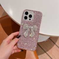 À la mode Étincelant Diamant Bowknot Paillettes Téléphone étui pour iphone 17 16 Pro Max 14 15 Plus 13 12 Pro Filles Couverture de Téléphone Portable