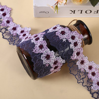 Prêt Stock ligne noire Rose dentelle garniture, sous-vêtements dentelle broderie Net maille dentelle tissu, vêtements maison Textile accessoires