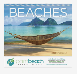 Calendriers Muraux Spirales Personnalisés Plages Exotiques 2027 – Cadeau Promotionnel Premium pour Entreprises – Vente en Gros – 12 Mois - Product Image 3