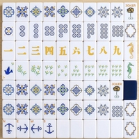 Tuiles de Mahjong bleu lac les plus vendues, Mahjong américain pliable pour les jeux de plein air