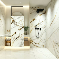 Panneau mural en feuille de marbre imperméable à haute brillance et résistant aux UV pour la décoration intérieure, chambre à coucher, salle à manger, revêtement mural