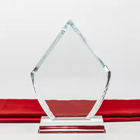 Vente en gros bon marché Gravure au laser vierge ou personnalisée et impression colorée UV Trophée en verre de cristal pour cadre photo