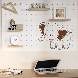 Estante de pared Qiqi con diseño de elefante, estante de almacenamiento rectangular de madera para sala de estar, recibidor - Product Image 1