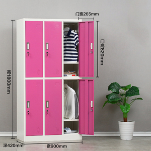 Casiers métalliques 6 portes pour employés – Armoire en acier assemblée avec serrures électroniques à code et clé pour salles de sport et bureaux - Product Image 1