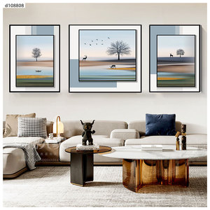 Tríptico de paisaje de estilo moderno 40 * 60, arte de pared impreso con UV, pintura al óleo sobre lienzo con textura, <span class=keywords><strong>cuadro</strong></span> decorativo - Product Image 1