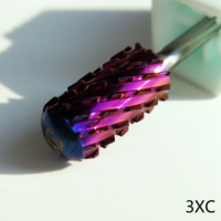Fraise à ongles en carbure de tungstène 4XC 5XC 3/32, grande fraise cylindrique, outil de manucure pour le retrait de la poudre à immersion