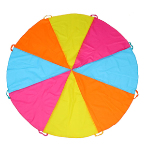 Indoor Outdoor Gym Class 6FT Rainbow <b>Parachute</b> Kids <b>Play</b> Gymnastics <b>Parachute</b> with Handles <b>for</b> Group Team Cooperative Games - Product Image 1