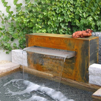 Fontaine murale en acier corten pour la décoration de jardin extérieur