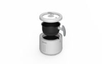 Casserole intelligente en forme de tambour de 600 W, 1,6 L, contrôle électronique de la température, revêtement antiadhésif, logo personnalisé