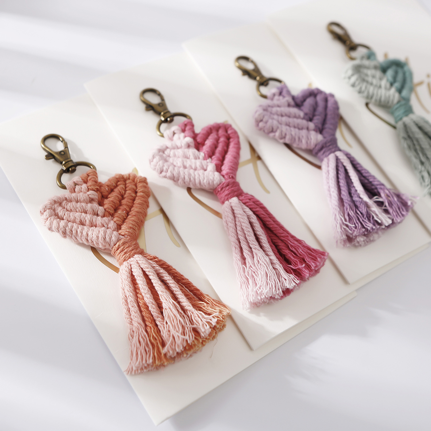 Wisebom 2 Pezzi Portachiavi Intrecciato Macrame, Portachiavi Borsa Boho