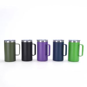 Stainless Steel Insulated <b>Coffee</b> Mug With Handle | Custom Logo Travel Tumbler - Product Image 5