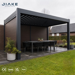 <span class=keywords><strong>Pergola</strong></span> Jiake avec panneau mural composite et structure moderne élégante pour un espace de détente en coin de jardin, idéal pour une relaxation haut de gamme en toute intimité - Product Image 1
