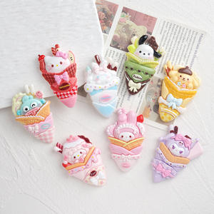 Accesorios de Resina DIY con Forma de Conejito, Cachorro y Gatito Simulando Helado, Adornos de Animales con Parte Trasera Plana para Decorar Fundas de Teléfono - Product Image 4