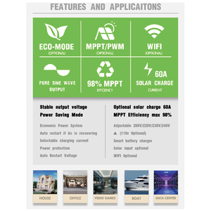 5.5KW đầu ra duy nhất off-lưới biến tần MPPT điều khiển 30Kw tải 25kw lai năng lượng mặt trời hệ thống 380V volta 5500 Wát quá tải nhà năng lượng mặt trời - Product Image 5