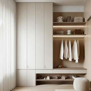 Armario de Dormitorio Principal de Estilo Moderno y Lujoso, Serie Blanco Crema, Tipo de Piso - Product Image 6