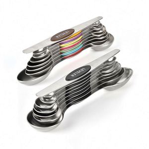 Hot Sale 8-Piece Magnetic Double-Ended <b>Measuring</b> <b>Spoon</b> Set 304 Stainless Steel Teaspoon Spatula for Baking Kitchen - Product Image 5