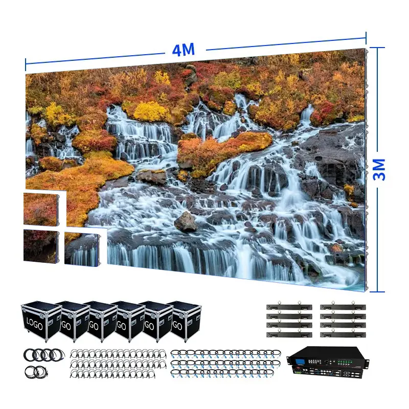 P2.6 HD impermeable de alta resolución de alto brillo Flexible móvil Video Wall alquiler al aire libre pantalla LED