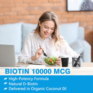 Personnalisation en usine sans gélatine 90 jours d'approvisionnement en biotine Gélules naturelles à la d-biotine Gélule alimente le métabolisme - Product Image 5