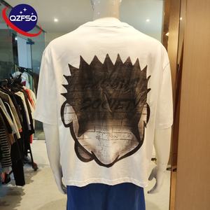 เสื้อยืดสตรีทแวร์ผ้าฝ้ายโอเวอร์ไซส์ของผู้ชายเสื้อครอปโบซี่280gsm ออกแบบได้ตามต้องการ - Product Image 2