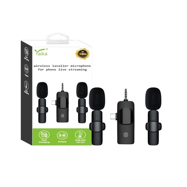 K15 Portable 3 in 1 Plug 3.5mm Interview Lavalier Wireless Lapel Microphone for Mobile Phone Live Streaming Wireless Mic