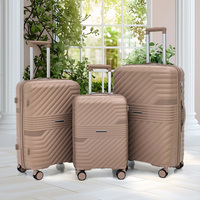 Nouvelle collection 2026 : Valise de voyage de luxe à 4 roues en PP, grande capacité, légère, durable, ensemble de 5 pièces, design moderne et épuré, vente en gros