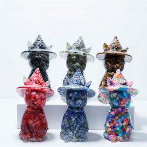 Venta al por mayor <span class=keywords><strong>de</strong></span> cristales <span class=keywords><strong>de</strong></span> cuarzo artesanía <span class=keywords><strong>de</strong></span> talla <span class=keywords><strong>de</strong></span> resina <span class=keywords><strong>de</strong></span> cristal decoración <span class=keywords><strong>de</strong></span> Halloween cuerno escultura magia resina bruja gato - Product Image 3