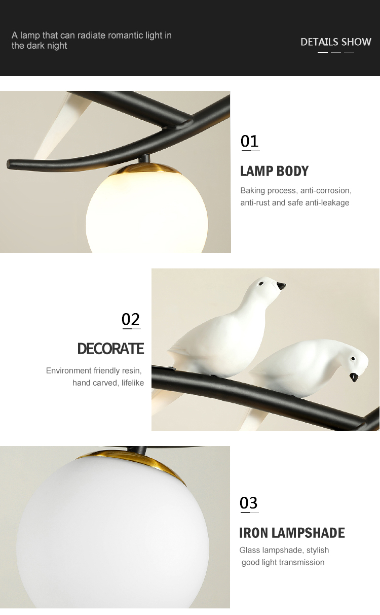 High Brightness Glass Metal Bar Club Home 20W Modern e27 Pendant Lamp