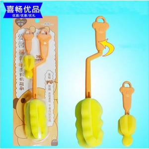 Ensemble de brosses à biberon et à tétine avec manche rotatif en forme d'ours, pour le nettoyage des biberons de bébé, avec tête en éponge douce - Product Image 4