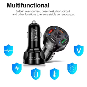 2025Super Quick Charge 4port Usb Car Phone <b>Charger</b> With Led Light Wireless 4USB Ports 35W Power for Mobile Phones and Earphones - Product Image 4