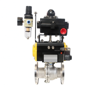 Vanne à bille pneumatique à bride à trois voies de type modulant 4-20 mA pour vapeur, vente de liquidation B2B COVNA - Product Image 3