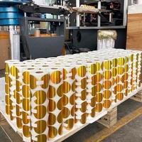 Autocollant thermique holographique doré laser, étiquette adhésive métallique brillante dorée pour l'emballage de colis e-commerce et la décoration de marque